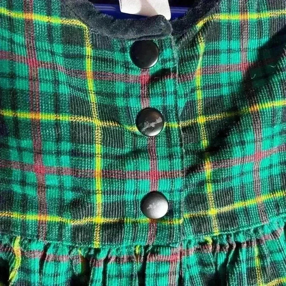 Gymboree Vintage 12-18 months 1998 Holiday Garland Green Plaid Christmas Dress - Picture 4 of 5